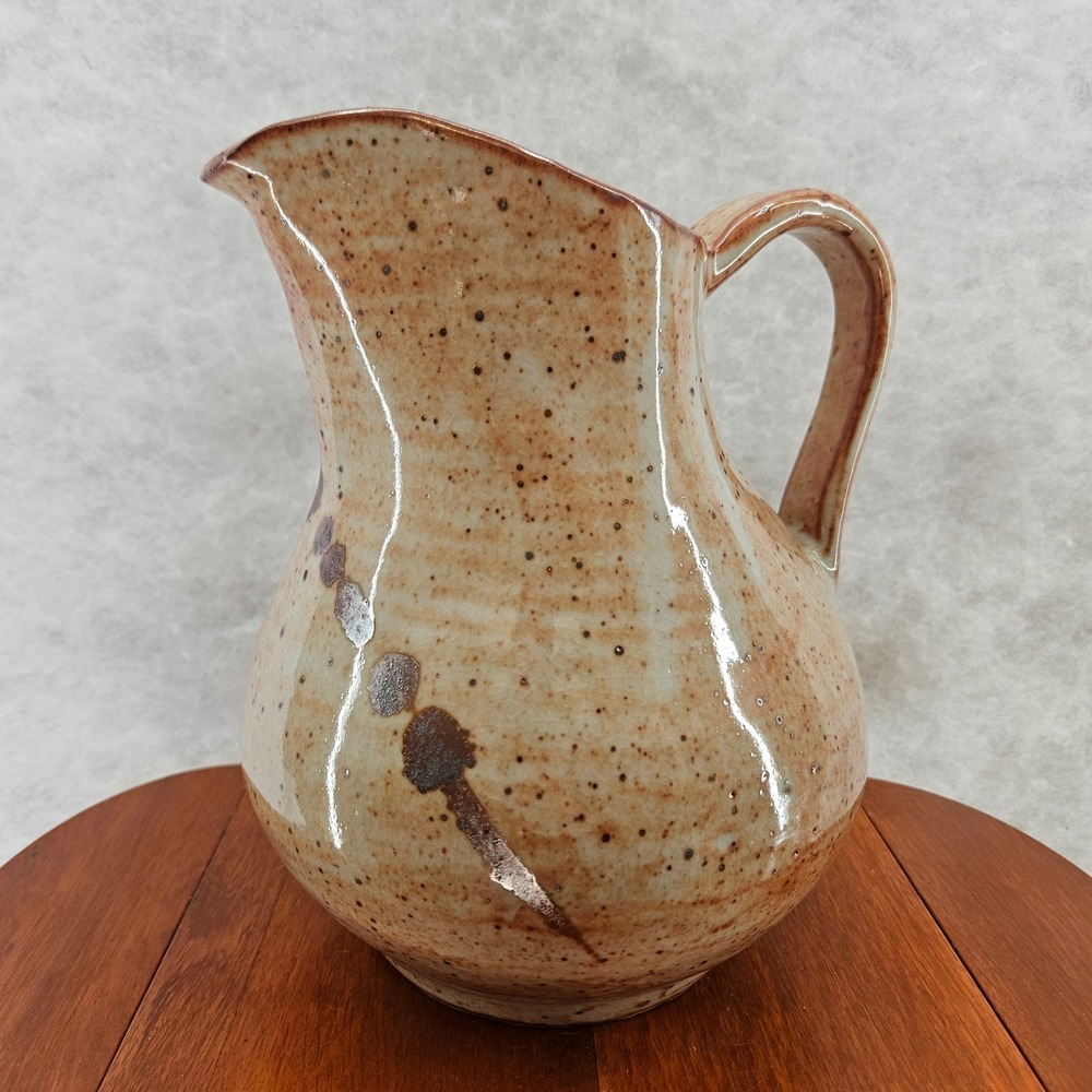 Speckled Pottery Pitcher Ceramic Farmhouse Decor Kitchen Serving Jug Vase‎